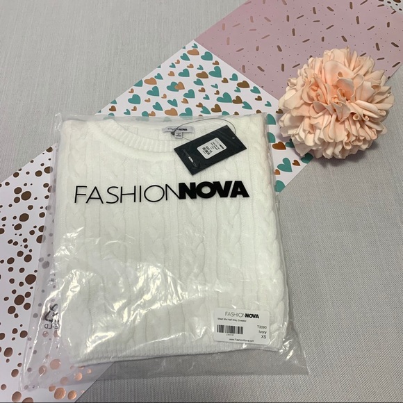 Fashion Nova’ Meet Me Halfway Crop Sweater - Picture 10 of 14